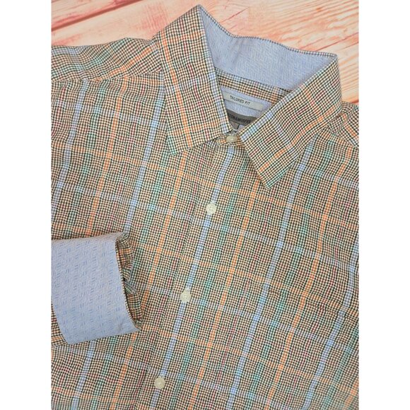 Johnston & Murphy Mens Tailored Fit Jacquard Dress Shirt XL - Picture 4 of 8